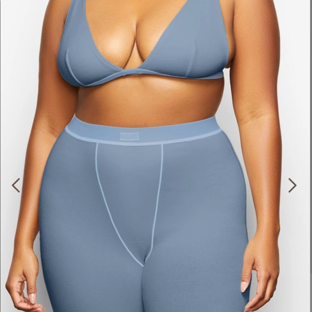 SKIMS Ribbed Cotton Set in Kyanite